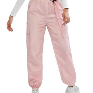 Zaful Pink Cargo Joggers Medium Swishy Pants